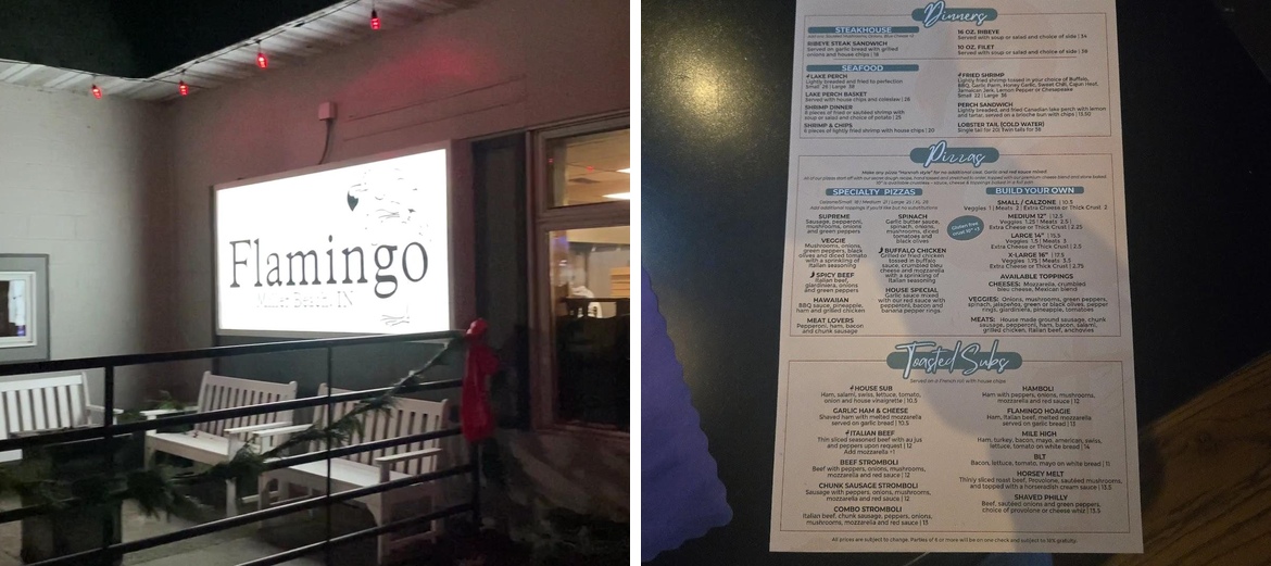Flamingo Pizza Of Miller Menu